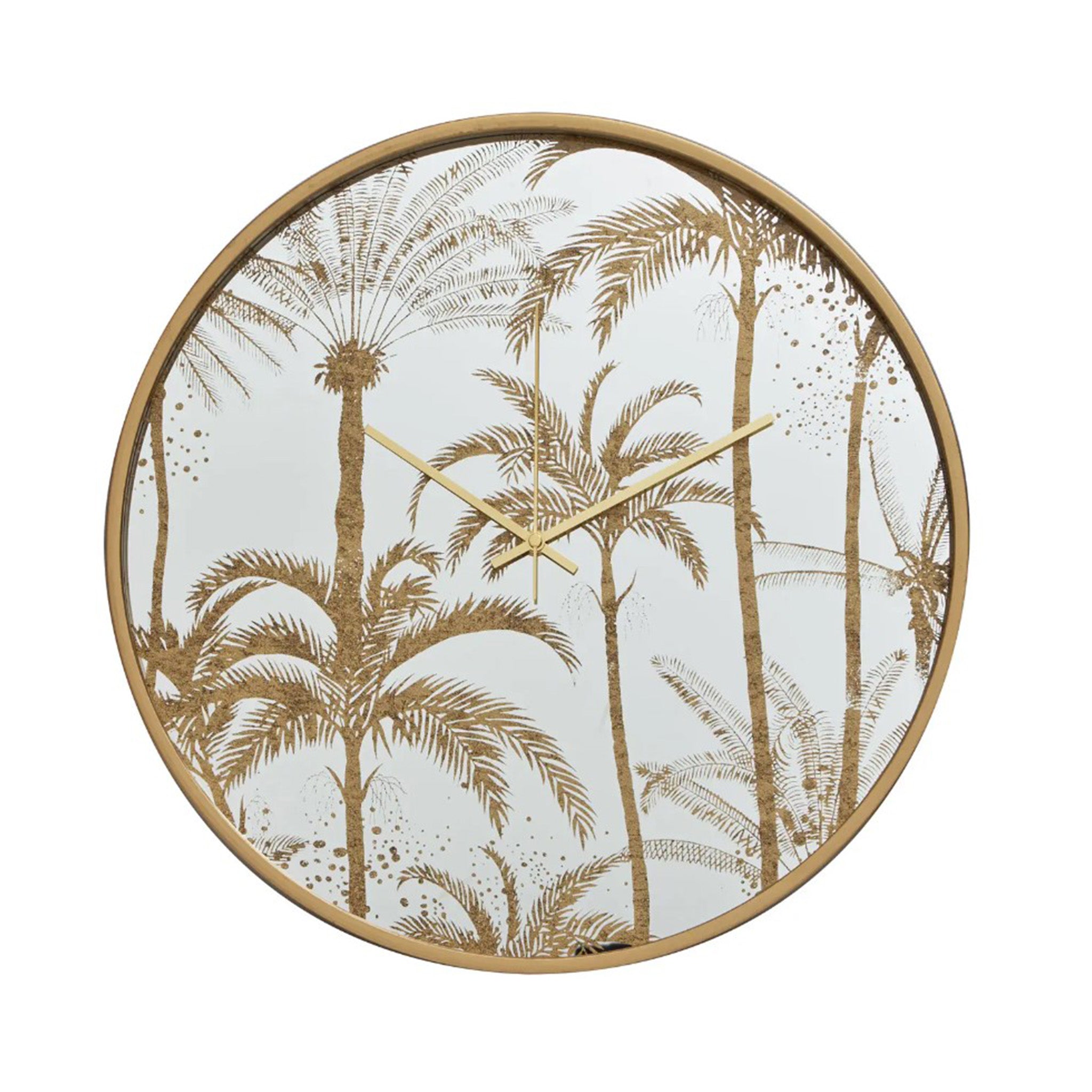 Gold Botanical Plam Clock